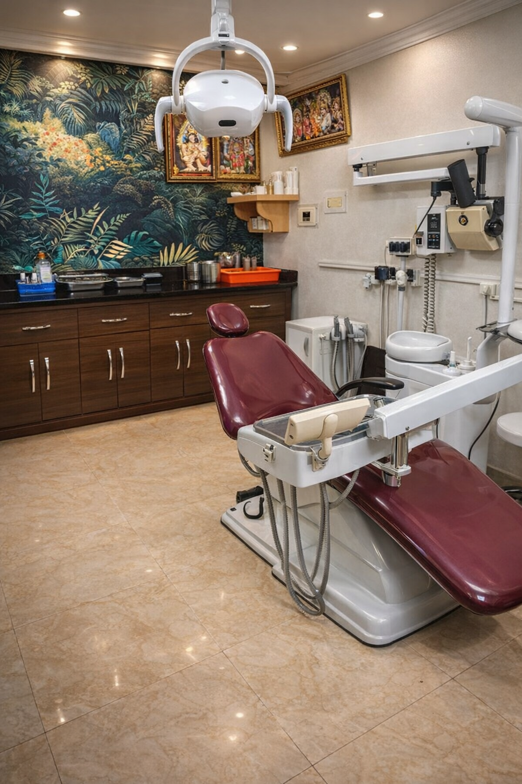 Interior of Vidula Dental Clinic in Theni with a modern treatment chair